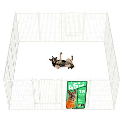 FXW Rollick Unleashed Dog Playpen for Indoor and Outdoor Use, Available in 40"/45"/50" Heights and 8/16 Panels, Designed for Medium and Large Dogs, Black/White│Patented, Summervibes
