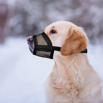 Evollax Adjustable Air Mesh Muzzle for Large Dogs - Designed to Prevent Biting, Scavenging, Licking, and Chewing (Size L: 7.9'' - 9.4'')