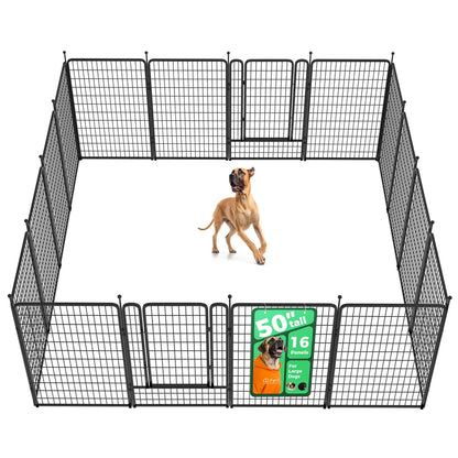 FXW Rollick Unleashed Dog Playpen for Indoor and Outdoor Use, Available in 40"/45"/50" Heights and 8/16 Panels, Designed for Medium and Large Dogs, Black/White│Patented, Summervibes