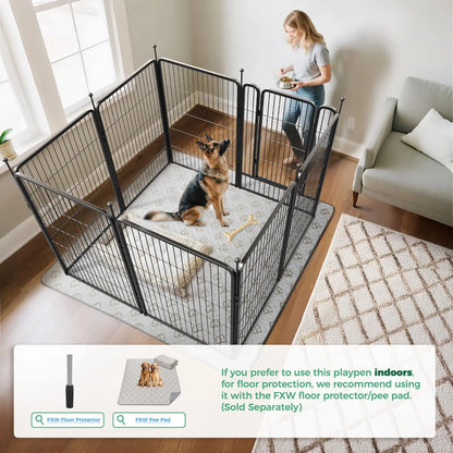 FXW Rollick Unleashed Dog Playpen for Indoor and Outdoor Use, Available in 40"/45"/50" Heights and 8/16 Panels, Designed for Medium and Large Dogs, Black/White│Patented, Summervibes