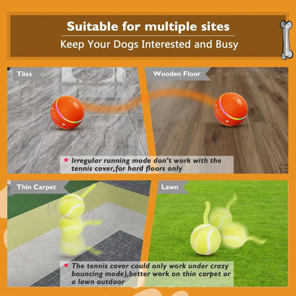 Interactive Dog Ball - Upgraded Durable Motion-Activated Automatic Rolling Toy for Small, Medium, and Large Dogs, USB Rechargeable Springtok