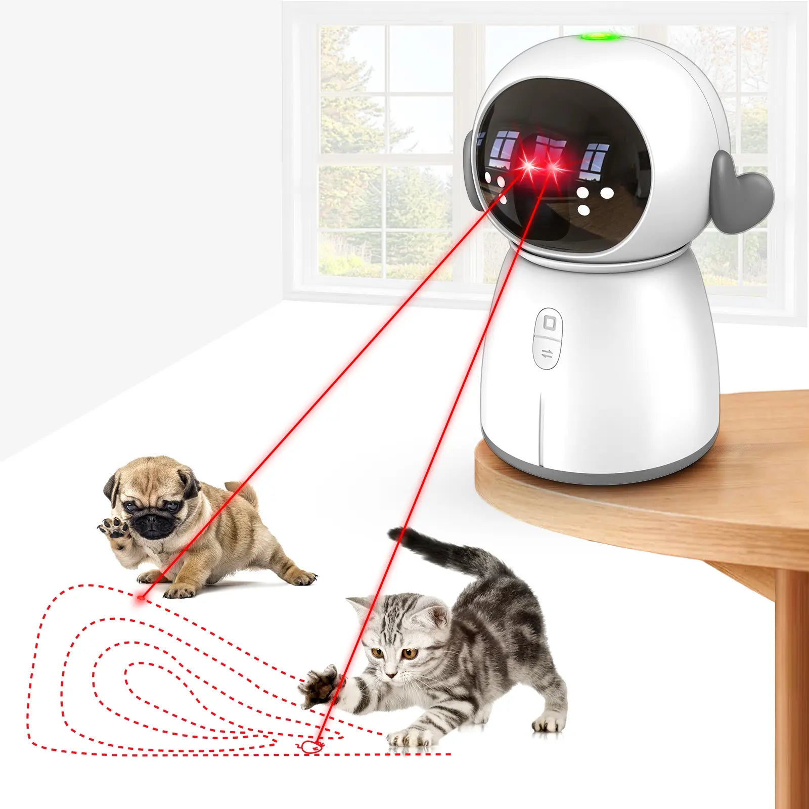 Interactive Cat Laser Toy 2026 for Indoor Use - Motion Activated, Rechargeable, Automatic Play with Dual Patterns and Adjustable Angle for Enhanced Exercise for Multiple Pets