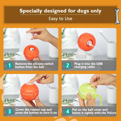 Interactive Dog Ball - Upgraded Durable Motion-Activated Automatic Rolling Toy for Small, Medium, and Large Dogs, USB Rechargeable Springtok