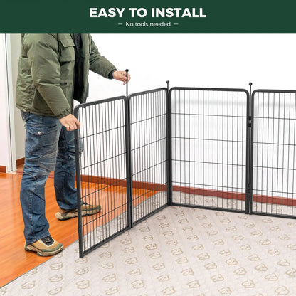 FXW Rollick Unleashed Dog Playpen for Indoor and Outdoor Use, Available in 40"/45"/50" Heights and 8/16 Panels, Designed for Medium and Large Dogs, Black/White│Patented, Summervibes