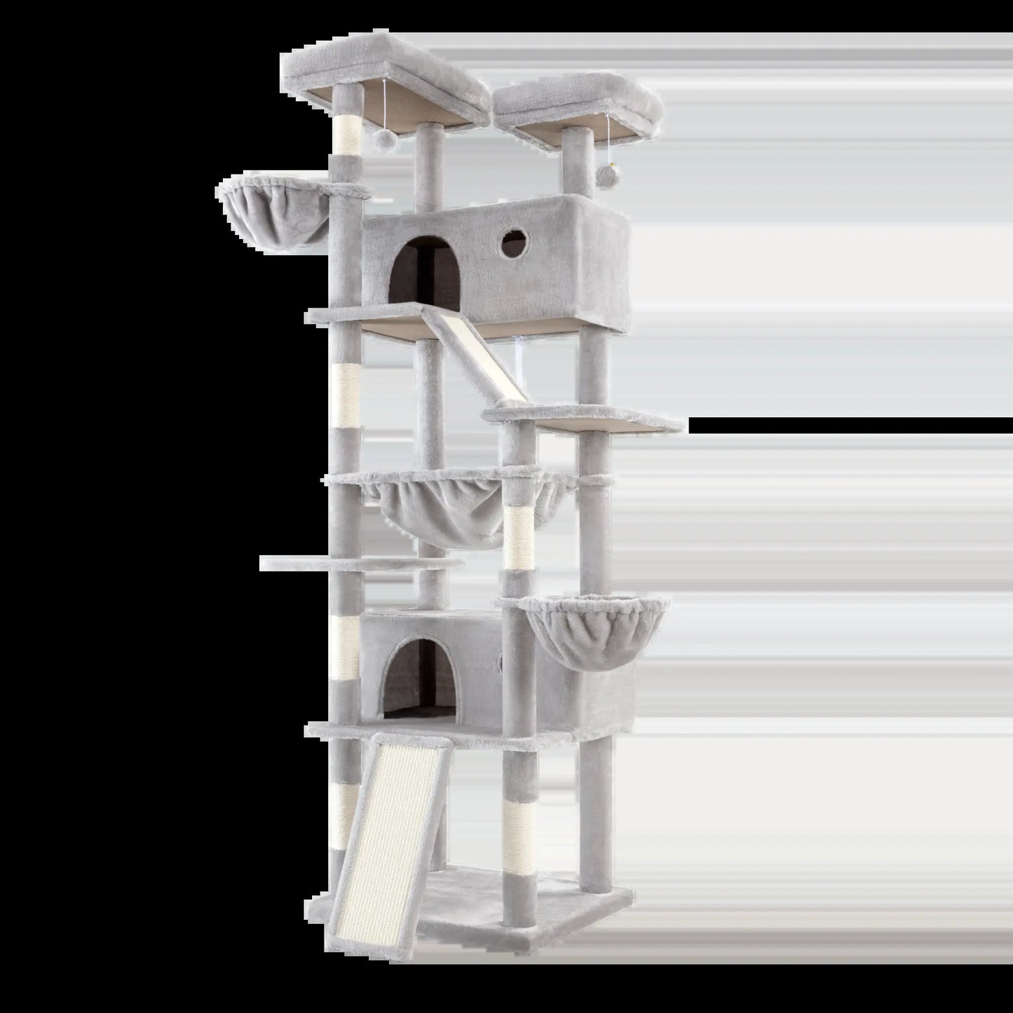 HOOMIC 81-Inch Large Cat Tree Tower with Multi-Level Climbing Structure, Condo, Hammock, and Scratching Post - Ideal for Larger Cats in Various Colors