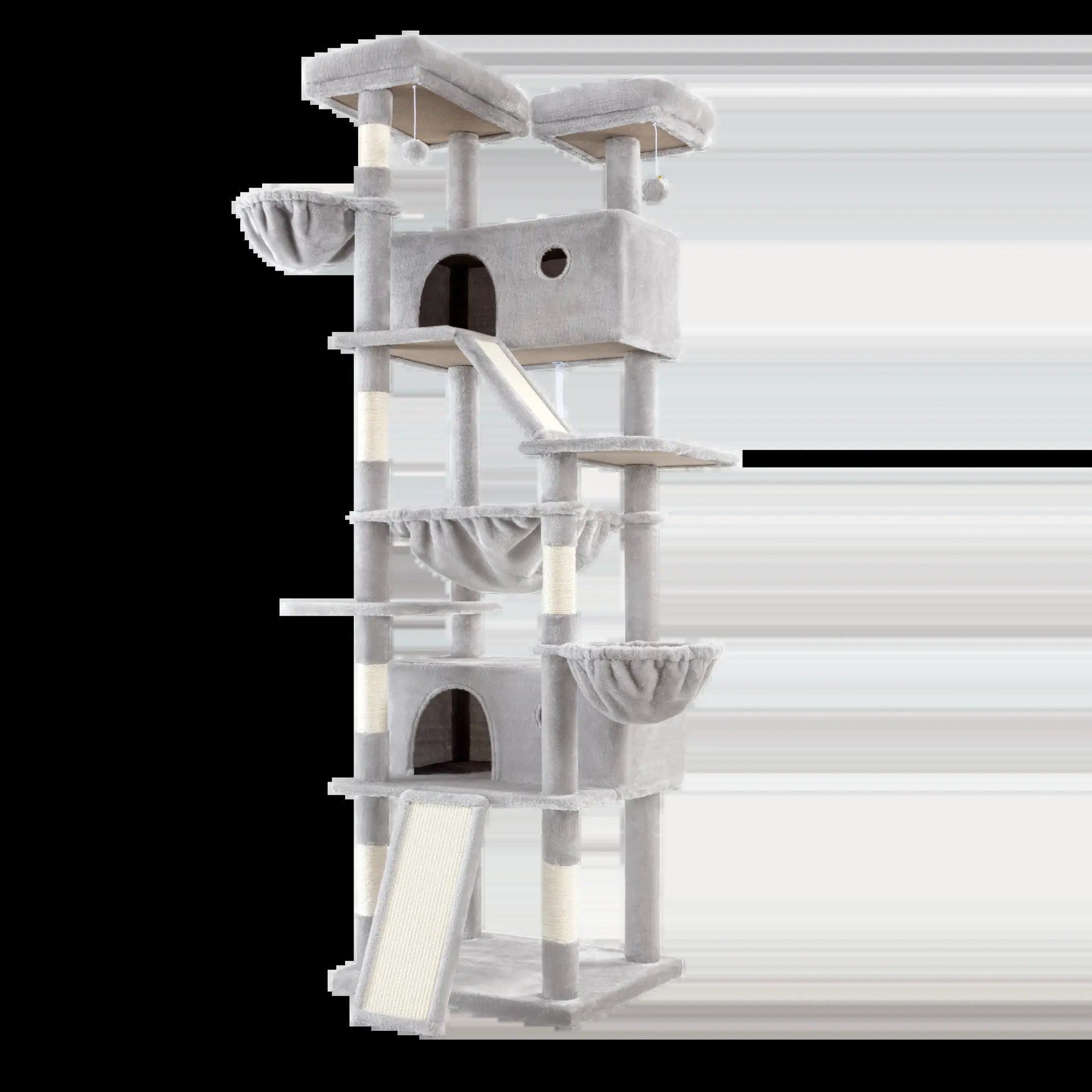 HOOMIC 81-Inch Large Cat Tree Tower with Multi-Level Climbing Structure, Condo, Hammock, and Scratching Post - Ideal for Larger Cats in Various Colors