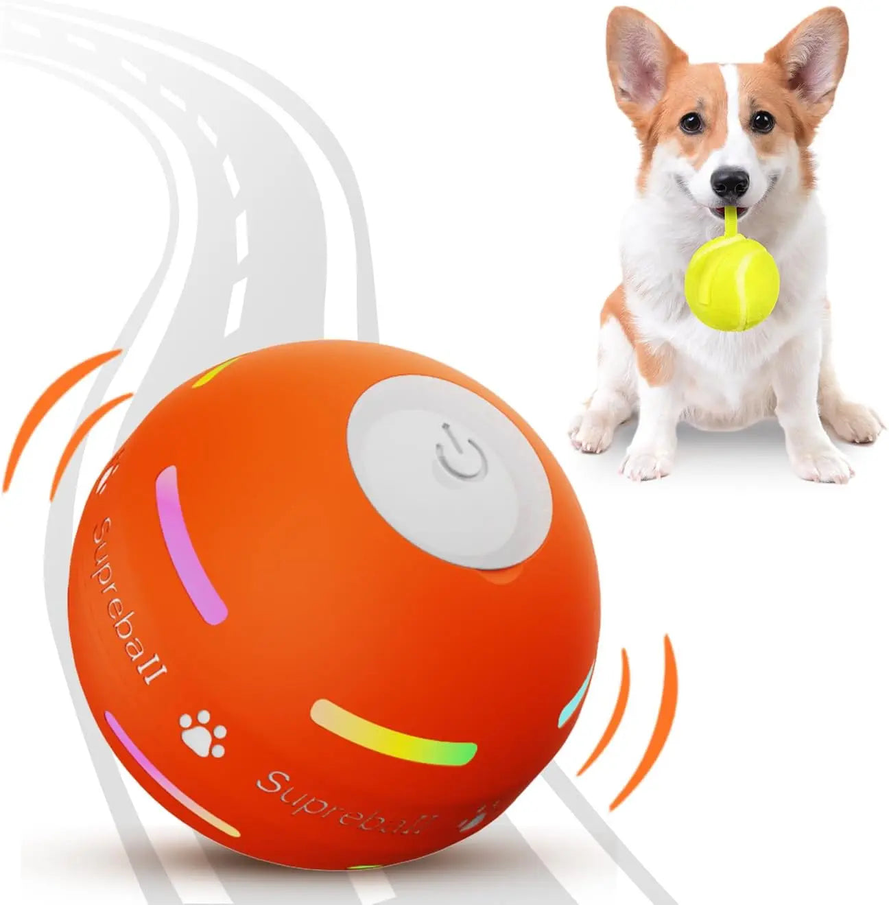 Interactive Dog Ball - Upgraded Durable Motion-Activated Automatic Rolling Toy for Small, Medium, and Large Dogs, USB Rechargeable Springtok